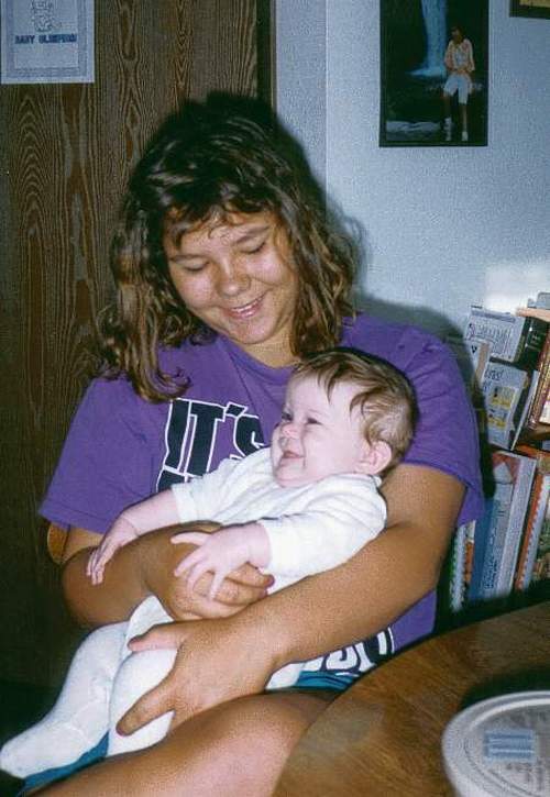 Christina Holding Shawna, Sept. 1993